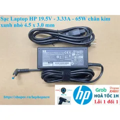 [Sạc zin] Sạc Laptop HP 19.5V - 3.33A - 65W chân kim xanh nhỏ 4.5 x 3.0 mm PHỤ KIỆN LAPTOP