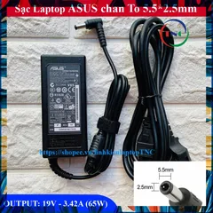 [Chân To] Sạc Laptop Asus 19V  3.42A  65W (ADAPTER ASUS 19V-3.42A) PHỤ KIỆN LAPTOP