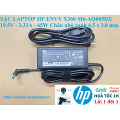 [Sạc zin] SẠC LAPTOP HP ENVY X360 M6-AQ005DX 19.5V - 3.33A - 65W Chân nhỏ xanh 4.5 x 3.0 mm PHỤ KIỆN LAPTOP