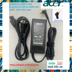 [Sạc zin] SẠC LAPTOP ACER ASPIRE E1-432 E1-432G E1-432P E1-471 E1-471G E1-471P E1-471PG 19V - 3.42A - 65W Chân vàng PHỤ
