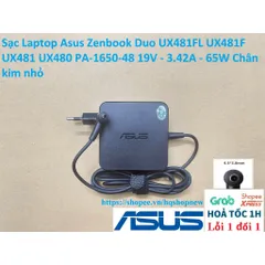 Sạc Laptop Asus Zenbook Duo UX481FL UX481F UX481 UX480 PA-1650-48 19V - 3.42A - 65W Chân kim nhỏ PHỤ KIỆN LAPTOP
