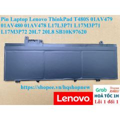 Pin Laptop Lenovo ThinkPad T480S 57Wh - Phụ Kiện Chính Hãng Đen, Thay Thế Cho Model 01AV479, 01AV480, 01AV478, Bảo Hành 100%