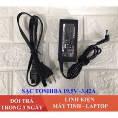 Sạc Laptop Toshiba 19V 3.42A 65W Chính Hãng Kèm Dây Nguồn - Adapter Chất Lượng Cao, Bảo Hành 12 Tháng