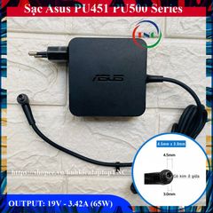 Sạc Laptop Asus 65W Chính Hãng Chân Kim Nhỏ 4.5mm - Thay Thế cho PU451, PU500, PU551 - Bảo Hành 12 Tháng