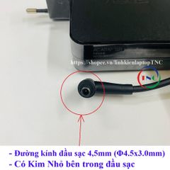 Sạc Laptop Asus 65W Chính Hãng Chân Kim Nhỏ 4.5mm - Thay Thế cho PU451, PU500, PU551 - Bảo Hành 12 Tháng