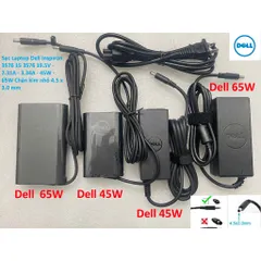 [Sạc zin] Sạc Laptop Dell Inspiron 3576 15 3576 19.5V - 2.31A - 3.34A - 45W - 65W Chân kim nhỏ 4.5 x 3.0 mm PHỤ KIỆN LAP