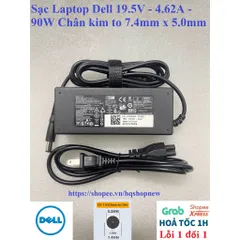 [Sạc zin] Sạc Laptop Dell 19.5V - 4.62A - 90W Chân kim to 7.4mm x 5.0mm PHỤ KIỆN LAPTOP