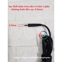 [Chân Nhỏ] Sạc Laptop Dell 19.5V  3.34A chân kim nhỏ ZIN Adapter Dell 3567 3568 5568 3558 3458 3559 5558 5559 PHỤ KIỆN L