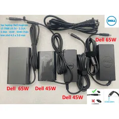 [Sạc zin] Sạc laptop Dell Inspiron 13 7000 19.5V - 2.31A - 3.34A - 45W - 65W Chân kim nhỏ 4.5 x 3.0 mm PHỤ KIỆN LAPTOP