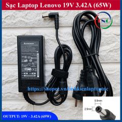 Sạc Laptop Lenovo 19V-3.42A - Adapter Thay Thế Chính Hãng cho G460, G470, G480, G450 - Kèm Dây Nguồn, Bảo Hành 12 Tháng