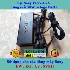 Sạc Laptop Sony 19.5V 90W - 4.7A Chính Hãng Vaio Dùng Cho Dòng Máy FW, EG, CS, SVS15 - Bảo Hành 24 Tháng
