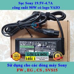 Sạc Laptop Sony 19.5V 90W - 4.7A Chính Hãng Vaio Dùng Cho Dòng Máy FW, EG, CS, SVS15 - Bảo Hành 24 Tháng