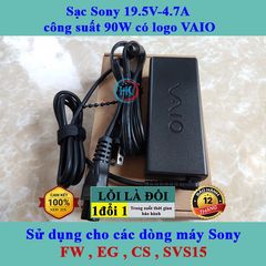 Sạc Laptop Sony 19.5V 90W - 4.7A Chính Hãng Vaio Dùng Cho Dòng Máy FW, EG, CS, SVS15 - Bảo Hành 24 Tháng