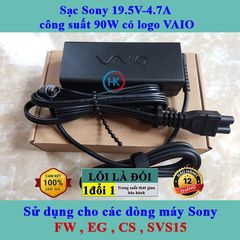 Sạc Laptop Sony 19.5V 90W - 4.7A Chính Hãng Vaio Dùng Cho Dòng Máy FW, EG, CS, SVS15 - Bảo Hành 24 Tháng