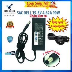 🔝 Sạc Laptop Dell 19.5V - 4.62A 90W [Zin] Chân to/Chân nhỏ Tặng kèm dây nguồn Bảo hành 12 Tháng (Sạc Zin/TC)