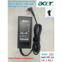 [Sạc zin] SẠC LAPTOP ACER ASPIRE ES1-531-C6TE ES1-531 19V - 3.42A - 65W Chân vàng 5.5 x 1.7 mm PHỤ KIỆN LAPTOP