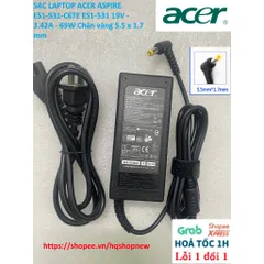 [Sạc zin] SẠC LAPTOP ACER ASPIRE ES1-531-C6TE ES1-531 19V - 3.42A - 65W Chân vàng 5.5 x 1.7 mm PHỤ KIỆN LAPTOP