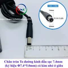 [Sạc ZIN] Sạc Laptop Dell 19.5V 4.62A Chân tròn TO đường kính đầu sạc 7.4mm (ký hiệu Φ7.4 *5.0mm) - có kim nhỏ ở giữa PH