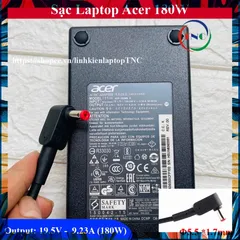 Sạc Laptop Acer 19.5V-9.23A 180W thay cho Acer Nitro Aspire V17 Aspire V15 Predator Helios 300 PHỤ KIỆN LAPTOP