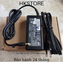 🔝 Sạc Laptop Hp 18.5V-3.5A 65W Chân Vàng dùng cho Hp Dv2000 Dv4000 510 530 6820s Dv1000 6530s Dv1300 Dv1400 Dv1500 Dv50