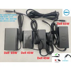 [Sạc zin] Sạc Laptop Dell Inspiron 5482 19.5V - 2.31A - 3.34A - 45W - 65W Chân kim nhỏ 4.5 x 3.0 mm PHỤ KIỆN LAPTOP