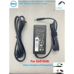 [Sạc zin] Sạc Laptop Dell Inspiron 5482 19.5V - 2.31A - 3.34A - 45W - 65W Chân kim nhỏ 4.5 x 3.0 mm PHỤ KIỆN LAPTOP