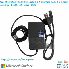 [Sạc zin] SẠC MICROSOFT SURFACE Laptop 1 2 3 Surface book 1 2 3 công suất 15V - 2.58A - 4A - 44W - 65W PHỤ KIỆN LAPTOP