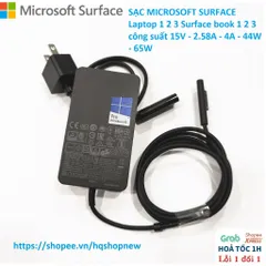 [Sạc zin] SẠC MICROSOFT SURFACE Laptop 1 2 3 Surface book 1 2 3 công suất 15V - 2.58A - 4A - 44W - 65W PHỤ KIỆN LAPTOP