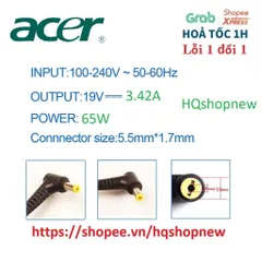 Sạc Laptop Acer Aspire 5 A514-51 A514-51G 19V - 3.42A - 65W chân to  5.5 x 1.7 mm PHỤ KIỆN LAPTOP