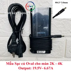 Sạc Laptop DELL 19.5V 6.67A 130W DELL XPS15 9530 9550 9560 9570 M3800 Precision 5530 chân tròn nhỏ 4.5*3.0mm (Ovan 130W)