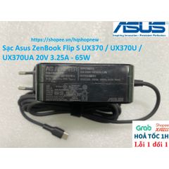 Sạc Laptop Asus ZenBook Flip S UX370 / UX370U / UX370UA 20V 3.25A - 65W, Chân C USB C - Phụ Kiện Chính Hãng, An Toàn và Tiết Kiệm Điện