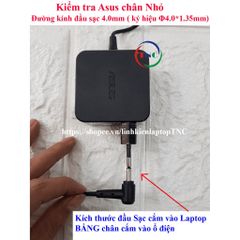 Sạc Laptop ASUS Chân Nhỏ 4.0mm - 19V 2.37A 45W Tương Thích VivoBook S14, X541, X441, X553, A540, K401, E402, E502 - Bảo Hành 12 Tháng