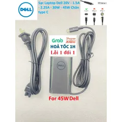 [Sạc zin] Sạc Laptop Dell 20V - 1.5A - 2.25A - 30W - 45W Chân type C PHỤ KIỆN LAPTOP