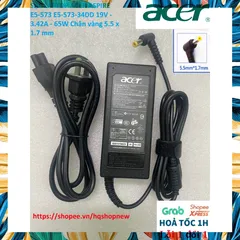 [Sạc zin] SẠC LAPTOP ACER ASPIRE E5-573 E5-573-34DD 19V - 3.42A - 65W Chân vàng 5.5 x 1.7 mm PHỤ KIỆN LAPTOP