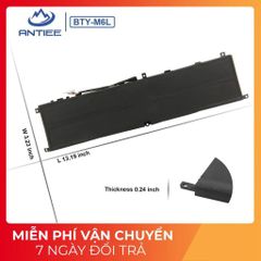 Pin laptop MSI BTY-M6L GS65 GS75 PS42 PS63 P65 Stealth Thin - Pin chính hãng 80.25wh, Đen, Bảo hành 100% - Phụ kiện laptop chất lượng cao