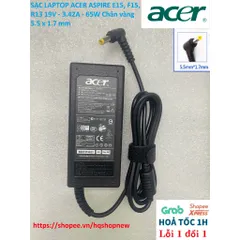 [Sạc zin] SẠC LAPTOP ACER ASPIRE E15, F15, R13 19V - 3.42A - 65W Chân vàng 5.5 x 1.7 mm PHỤ KIỆN LAPTOP