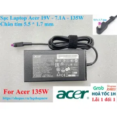 [Sạc zin] Sạc Laptop Acer 19V - 7.1A - 135W Chân tím 5.5 * 1.7 mm PHỤ KIỆN LAPTOP