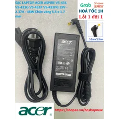 [Sạc zin] SẠC LAPTOP ACER ASPIRE V5-431 V5-431G V5-431P V5-431PG 19V - 2.37A - 45W Chân vàng 5.5 x 1.7 mm PHỤ KIỆN LAPTO