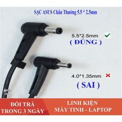 Sạc Laptop Asus 19V 3.42A - Sạc Vuông Chân Thường Tương Thích X550 P550 K501 K45A K55A X450 F451 F552 F554 F555 - Bảo Hành 12 Tháng
