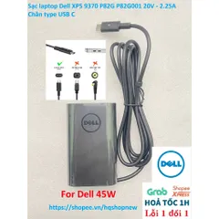 [Sạc zin] Sạc laptop Dell XPS 9370 P82G P82G001 20V - 2.25A Chân type USB C PHỤ KIỆN LAPTOP