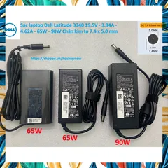 [Sạc zin] Sạc laptop Dell Latitude 3340 19.5V - 3.34A - 4.62A - 65W - 90W Chân kim to 7.4 x 5.0 mm PHỤ KIỆN LAPTOP