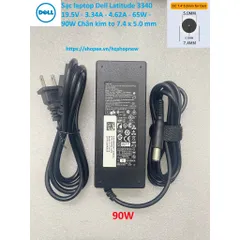 [Sạc zin] Sạc laptop Dell Latitude 3340 19.5V - 3.34A - 4.62A - 65W - 90W Chân kim to 7.4 x 5.0 mm PHỤ KIỆN LAPTOP