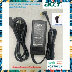 [Sạc zin] SẠC LAPTOP ACER ASPIRE V5-471 V5-471G 19V - 3.42A - 65W Chân vàng 5.5 x 1.7 mm PHỤ KIỆN LAPTOP