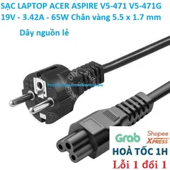 [Sạc zin] SẠC LAPTOP ACER ASPIRE V5-471 V5-471G 19V - 3.42A - 65W Chân vàng 5.5 x 1.7 mm PHỤ KIỆN LAPTOP