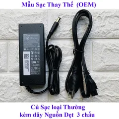 [Chân To] Sạc Laptop Dell 19.5V  3.34A / 4.62A Chân Kim TO 7.4x5.0mm - Tặng kèm dây nguồn - hàng nhập khẩu PHỤ KIỆN LAPT