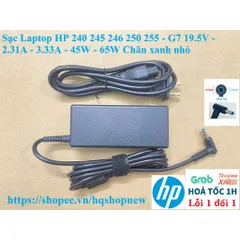 [Sạc zin] Sạc Laptop HP 240 245 246 250 255 - G7 19.5V - 2.31A - 3.33A - 45W - 65W Chân xanh nhỏ PHỤ KIỆN LAPTOP
