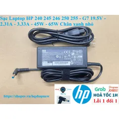 [Sạc zin] Sạc Laptop HP 240 245 246 250 255 - G7 19.5V - 2.31A - 3.33A - 45W - 65W Chân xanh nhỏ PHỤ KIỆN LAPTOP