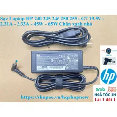 [Sạc zin] Sạc Laptop HP 240 245 246 250 255 - G7 19.5V - 2.31A - 3.33A - 45W - 65W Chân xanh nhỏ PHỤ KIỆN LAPTOP