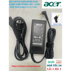 [Sạc zin] SẠC LAPTOP ACER ASPIRE 4738 4738G 4738Z 4738ZG 19V - 3.42A - 65W Chân vàng 5.5 x 1.7 mm PHỤ KIỆN LAPTOP