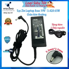 🔝 Sạc Laptop Asus 19v-3.42a/2.37a/1.75a - Sạc Asus chân to/chân nhỏ- Củ Vuông/Hình chữ nhật - Loại tốt-Tặng kèm dây ngu